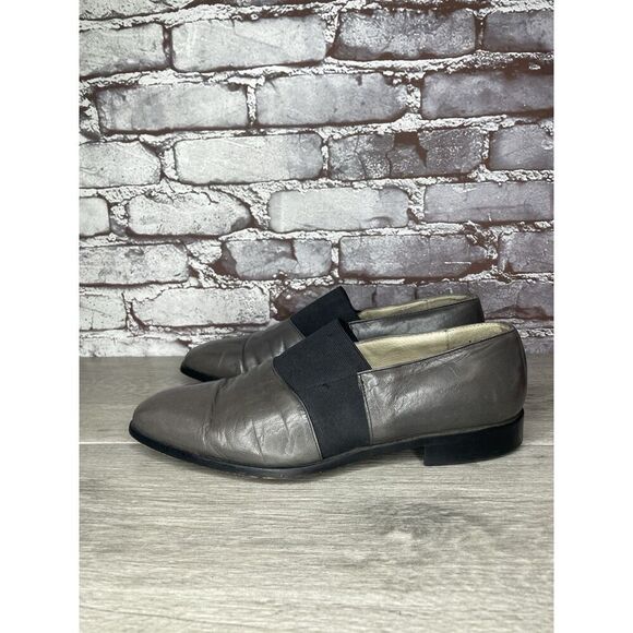 Florsheim Handmade Gray Leather Slip On Loafers Dress Shoes Men Sz 9.5D US/43EU - Picture 1 of 16